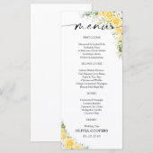 Elegant Yellow Baby Shower Menu (Voorkant / Achterkant)