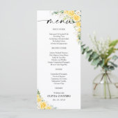 Elegant Yellow Baby Shower Menu (Staand voorkant)