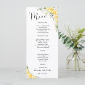 Elegant Yellow Baby Shower  Menu (Staand voorkant)