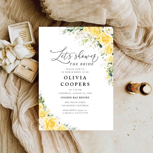 Elegant Yellow Bridal Shower Invitation