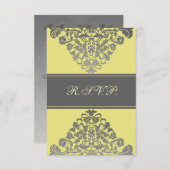 elegant "yellow bruiloft RSVP Standard 3.5 x 5 (Voorkant / Achterkant)
