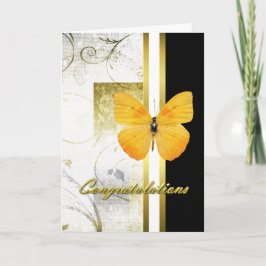 Elegant Yellow Butterfly Afstuderen Kaart