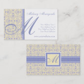 Elegant Yellow en Paars Scrollwork Damask Visitekaartje (Voorkant / Achterkant)
