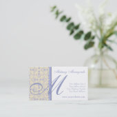 Elegant Yellow en Paars Scrollwork Damask Visitekaartje (Staand voorkant)
