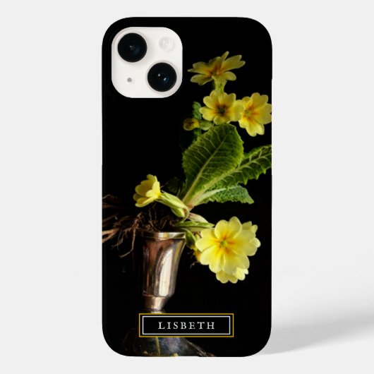 Elegant Yellow Floral iPhone Case (Achterkant)