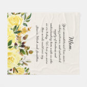 Elegant Yellow Floral Moeder We houden van je Fleece Deken (Voorkant (Horizontaal))