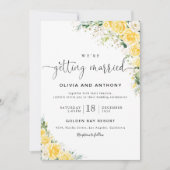 Elegant Yellow Floral Wedding Invitation (Devant)