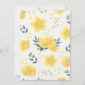 Elegant Yellow Flowers Baby shower Invitation Kaart (Achterkant)