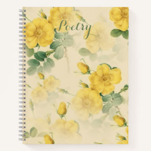 Elegant Yellow Flowers Poetry-laptop Notitieboek