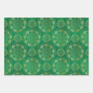 Elegant Yellow Gold Daisy Snowdrop Mandala Green W Inpakpapier Vel