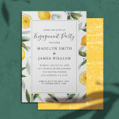 Elegant Yellow Lemons Verlovingsfeest Uitnodiging