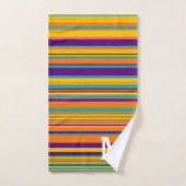 Elegant yellow purple and orang stripes monogram (Serviette à main)