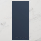 Elegant yellow roses waterverf marvy blue bruiloft menu (Achterkant)