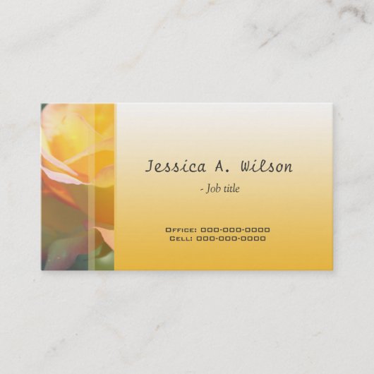 Elegant yellow rousbloem professional visitekaartje (Voorkant)