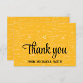 Elegant Yellow Script Mathematics Graduation Bedankkaart (Voorkant / Achterkant)