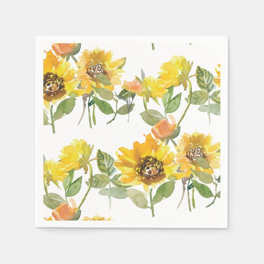 Elegant Yellow Sunflower Sun Bee Baby shower Servet (Voorkant)