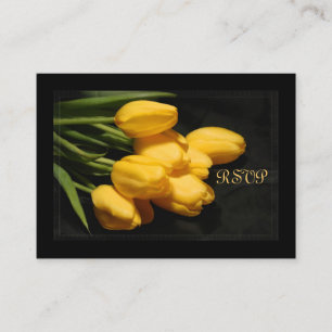 Elegant Yellow Tulip RSVP-trouwkaart Informatiekaartje