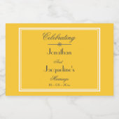 Elegant Yellow Wedding Custom Names Chic Mini Likeurfles Etiket (Enkel label)
