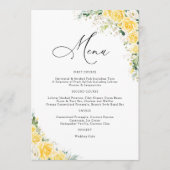 Elegant Yellow Wedding Menu (Devant)