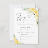 Elegant Yellow Wedding RSVP Card (Devant)