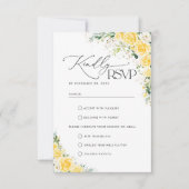 Elegant Yellow Wedding RSVP Card (Devant)