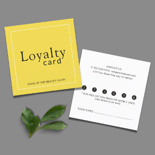 Elegant Yellow White Beauty Salon Loyalty-kaart Klantenkaartje