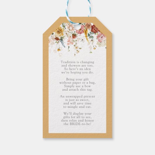 Elegant Yellow Wilde Vrijgezellenfeest No Wrap Cadeaulabel (Achterkant)