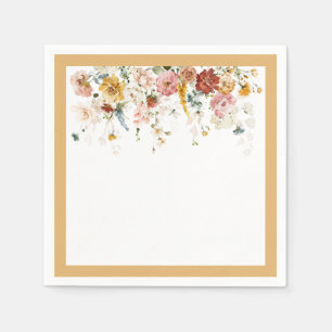 Elegant Yellow Wildflower Vrijgezellenfeest Napkin Servet