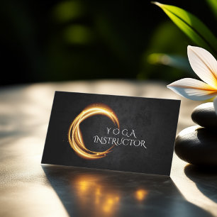 Elegant YOGA Black & Gold ZEN symbool gloed licht Visitekaartje