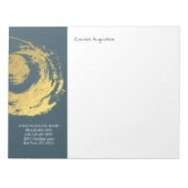Elegant YOGA Blue & Gold ZEN Symboolestrijken Notitieblok (Voorkant)