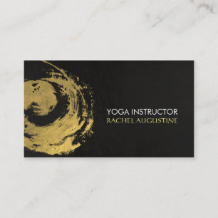 Elegant YOGA Gold Foil Brushstrokes ZEN Symbool Visitekaartje