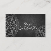 Elegant Yoga Instructor Black White Gold Mandala Visitekaartje (Voorkant)