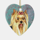 Elegant Yorkie Keramisch Ornament (Rechts)