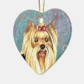 Elegant Yorkie Keramisch Ornament (Links)