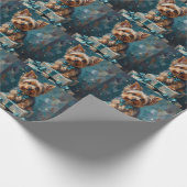 Elegant Yorkshire Terrier Dog Holiday Gift Stack Cadeaupapier (Hoek)