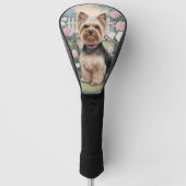 Elegant Yorkshire Terrier Roos Tuinschilderij Golfheadcover (Voorkant)