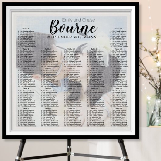 Elegant your Photo here Wedding Seding Chart Poster
