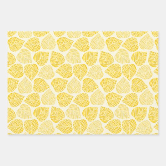 Elegant Zacht Geel Crème Bruin Douane Inpakpapier Vel (Voorkant 3)