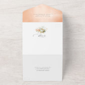 Elegant zacht licht Roos Bloemen Boho bruiloft All In One Uitnodiging (Buitenkant)