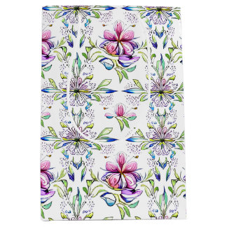 Elegant zacht orchidee bloemmotief - stijlvol medium cadeauzakje