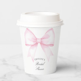 Elegant Zacht Roze Blush Ribbon Bow Vrijgezellenfe Papieren Bekers