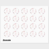 Elegant zacht roze vlinder Baby shower Ronde Sticker (Vel)