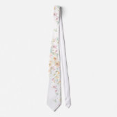 Elegant zacht Sinaasappel Roze Waterverf Wildflowe Stropdas (Voorkant)