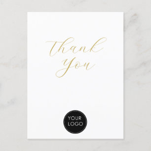 Elegant Zakelijk Logo Script Bedankt Wit Briefkaart