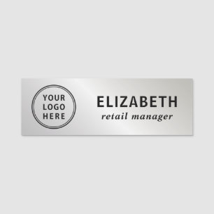 Elegant zakelijk logo zilver naamplaatje