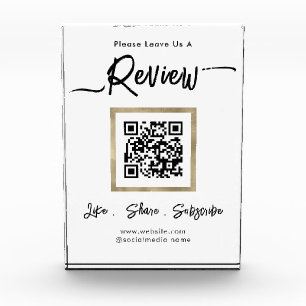 Elegant Zakelijk Review QR Code Fotoblok