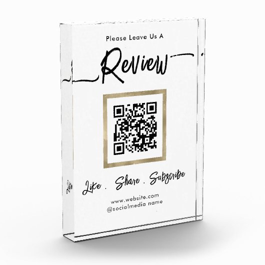 Elegant Zakelijk Review QR Code Fotoblok (Links)