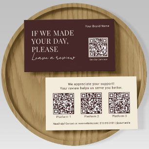 Elegant zakelijke beoordelingsverzoek met QR-codes Visitekaartje