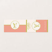 Elegant zalmroze dubbelmonogram visitekaartjes (Buitenkant ongevouwen)