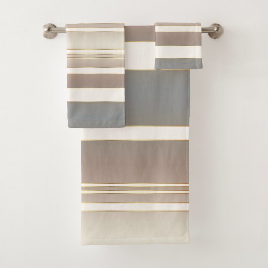 Elegant zandstrand gestreept patroon bad handdoek (Insitu)